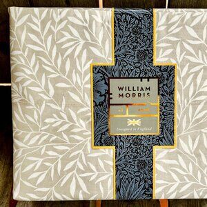 William MORRIS & CO. QUEEN Size Sheet Set Leaf Linen 100% Crisp Percale Cotton